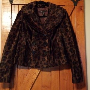 Double breasted Inc  animal print jacket
